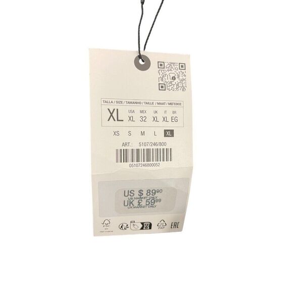 Zara Womens Dress XL Black Embroidered Eyelet Midi Backless A-Line 5107/246 NWT - Picture 6 of 10